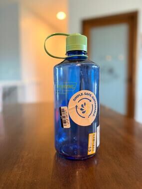 Nalgene Water Bottle Narrow Mouth Lid Blue/Mint Color 32oz Hiking